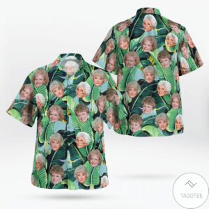The Golden Girls Tropical Heads Banana Leaves Print Hawaiian Shirt