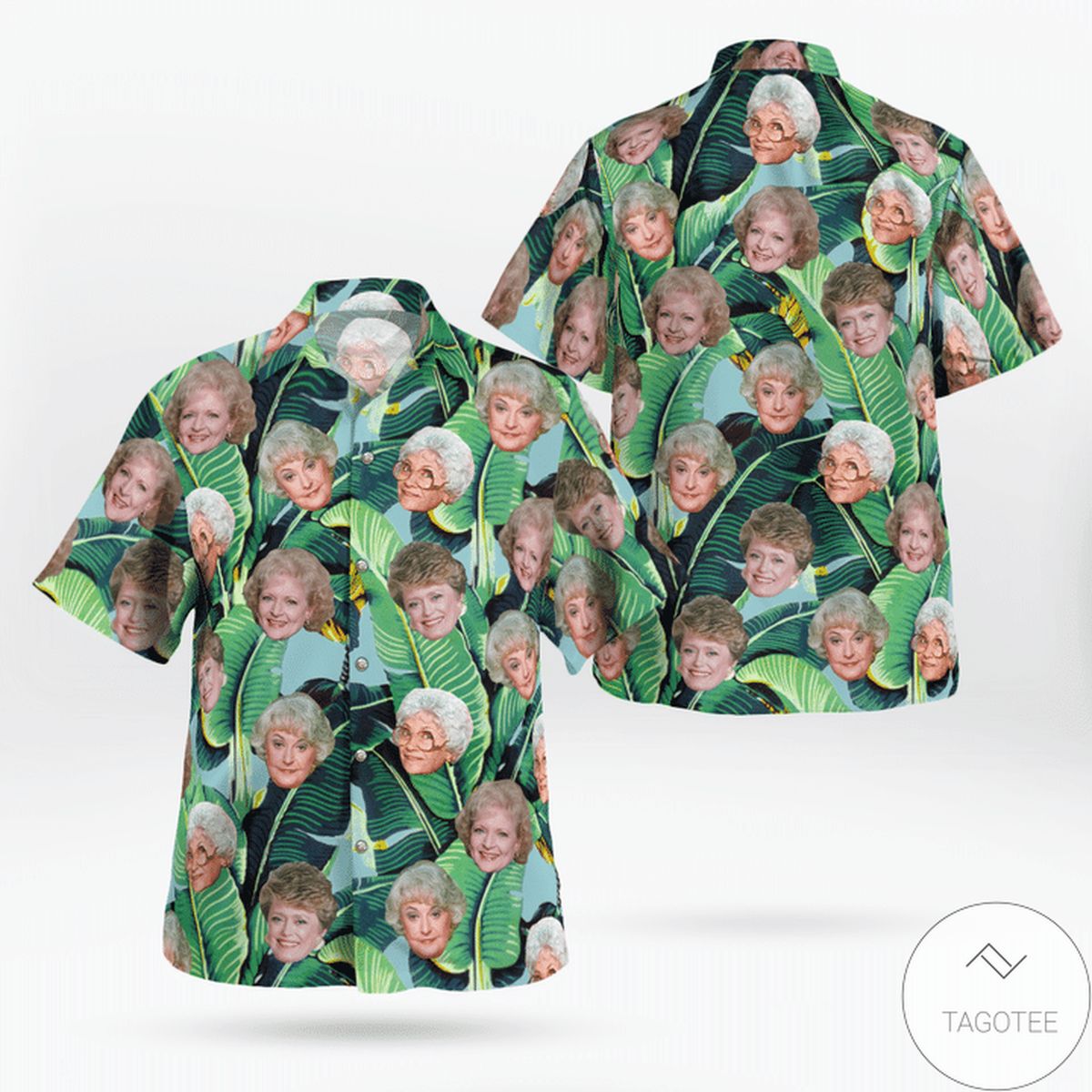 The Golden Girls Tropical Heads Banana Leaves Print Hawaiian Shirt The Golden Girls Tropical Heads Banana Leaves Print Hawaiian Shirt