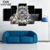 The Good Tiger - Animal 5 Panel Canvas Art Wall Decor