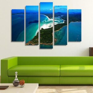 The Great Barrier Reef Australia - Nature 5 Panel Canvas Art Wall Decor