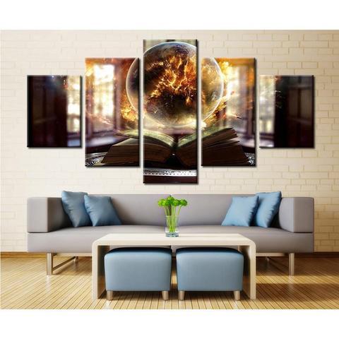 The Grimoire - Abstract 5 Panel Canvas Art Wall Decor The Grimoire - Abstract 5 Panel Canvas Art Wall Decor