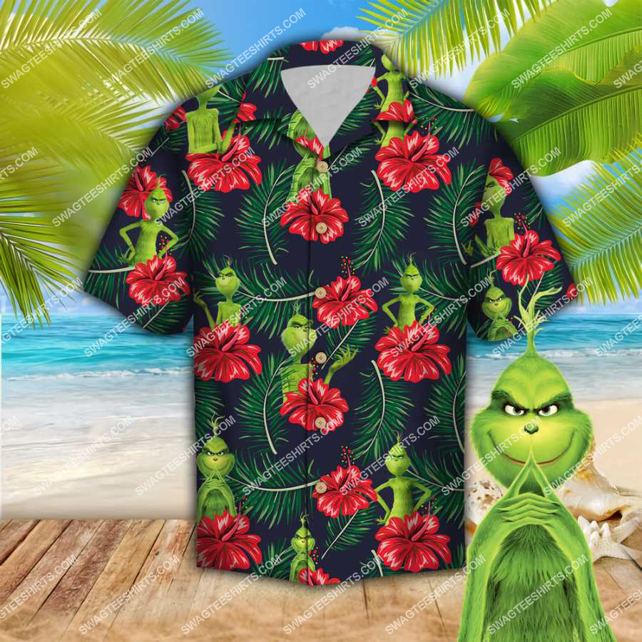 The Grinch Floral All Over Print Hawaiian Shirt The Grinch Floral All Over Print Hawaiian Shirt