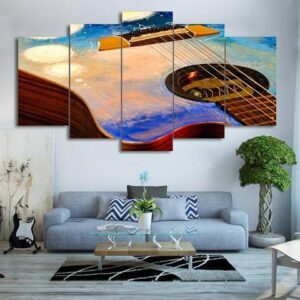 The Guitar - Music 5 Panel Canvas Art Wall Decor