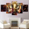 The Hindu God Ganesh 1 - Religion 5 Panel Canvas Art Wall Decor