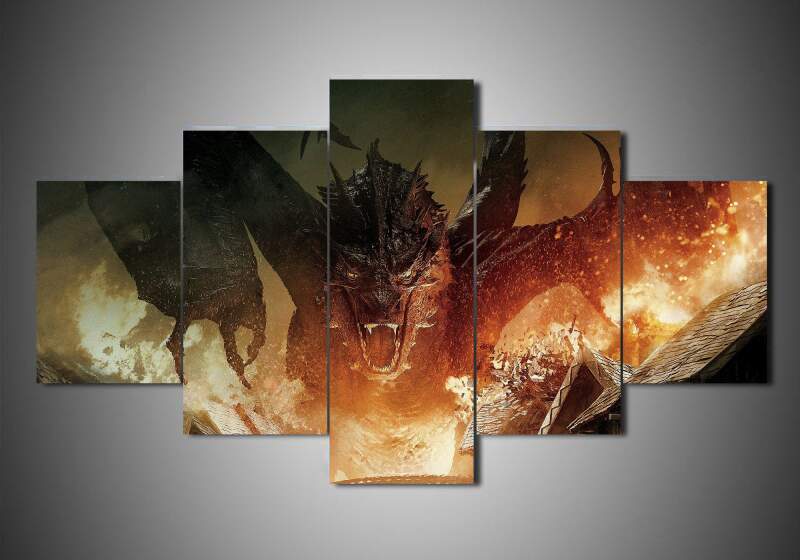 The Hobbit 3 - Movie 5 Panel Canvas Art Wall Decor The Hobbit 3 - Movie 5 Panel Canvas Art Wall Decor