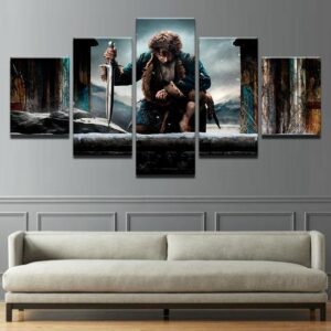 The Hobbit Bilbo Baggins - Movie 5 Panel Canvas Art Wall Decor