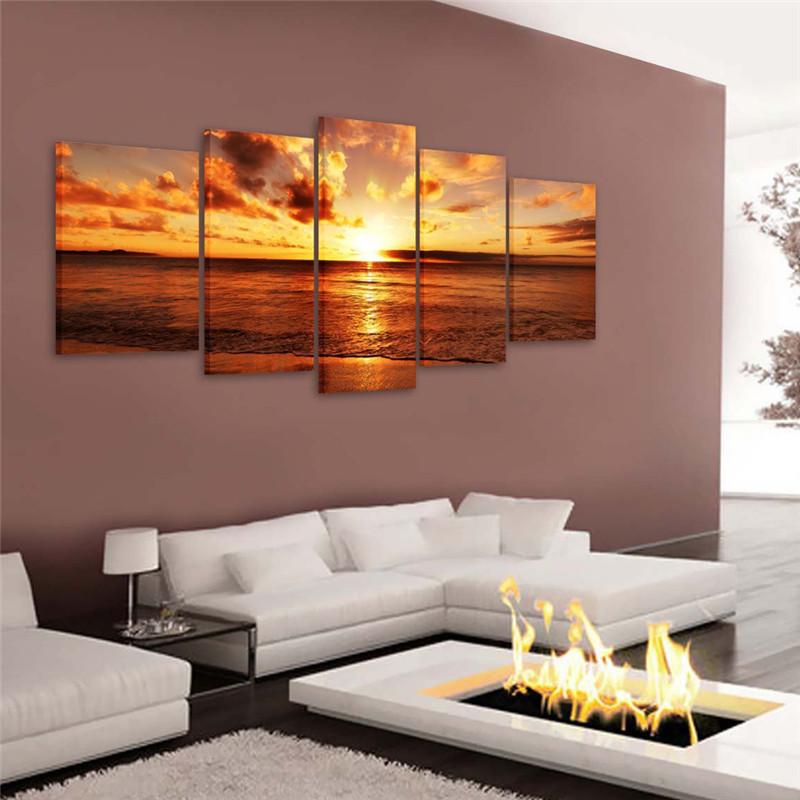 The Horizon - Nature 5 Panel Canvas Art Wall Decor The Horizon - Nature 5 Panel Canvas Art Wall Decor