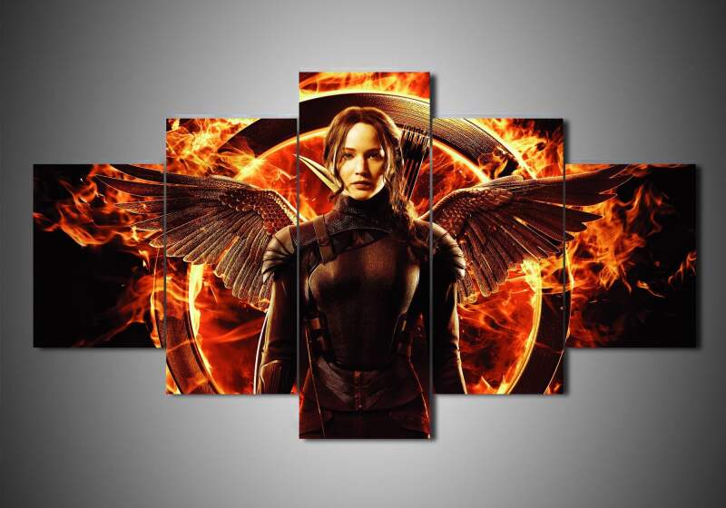 The Hunger Game - Jennifer Lawrence 1 - Movie 5 Panel Canvas Art Wall Decor The Hunger Game - Jennifer Lawrence 1 - Movie 5 Panel Canvas Art Wall Decor