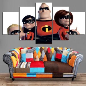 The Incredibles 2 - Cartoon 5 Panel Canvas Art Wall Decor