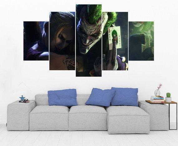 The Joker 7 - Dc 5 Panel Canvas Art Wall Decor The Joker 7 - Dc 5 Panel Canvas Art Wall Decor