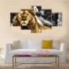 The King Of Lions - Animal 5 Panel Canvas Art Wall Decor