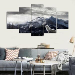 The King Of The Mountain - Animal 5 Panel Canvas Art Wall Decor