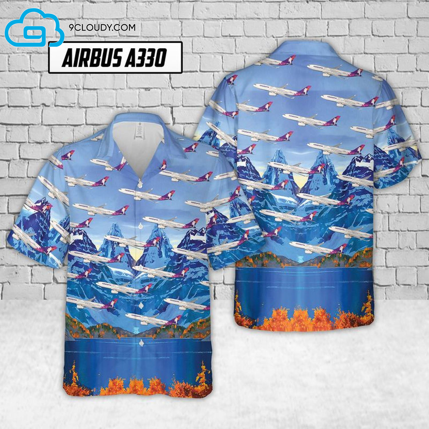 The Lake Airlines Airbus A330 Full Print Hawaiian Shirt The Lake Airlines Airbus A330 Full Print Hawaiian Shirt