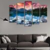 The Lake Is Quiet - Nature 5 Panel Canvas Art Wall Decor