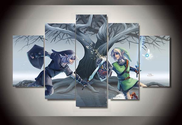 The Legend Of Zelda 1 - Gaming 5 Panel Canvas Art Wall Decor The Legend Of Zelda 1 - Gaming 5 Panel Canvas Art Wall Decor