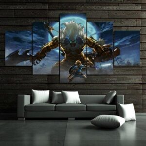 The Legend Of Zelda Breath Of The Wild - Cartoon 5 Panel Canvas Art Wall Decor