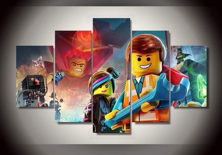 The Lego Movie Characters 2 Cartoon - 5 Panel Canvas Art Wall Decor The Lego Movie Characters 2 Cartoon - 5 Panel Canvas Art Wall Decor