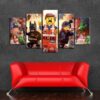 The Lego Movie Characters - Cartoon 5 Panel Canvas Art Wall Decor