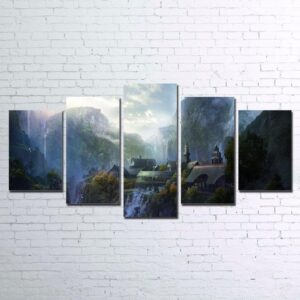 The Lord Of The Rings Castle - Movie 5 Panel Canvas Art Wall Decor