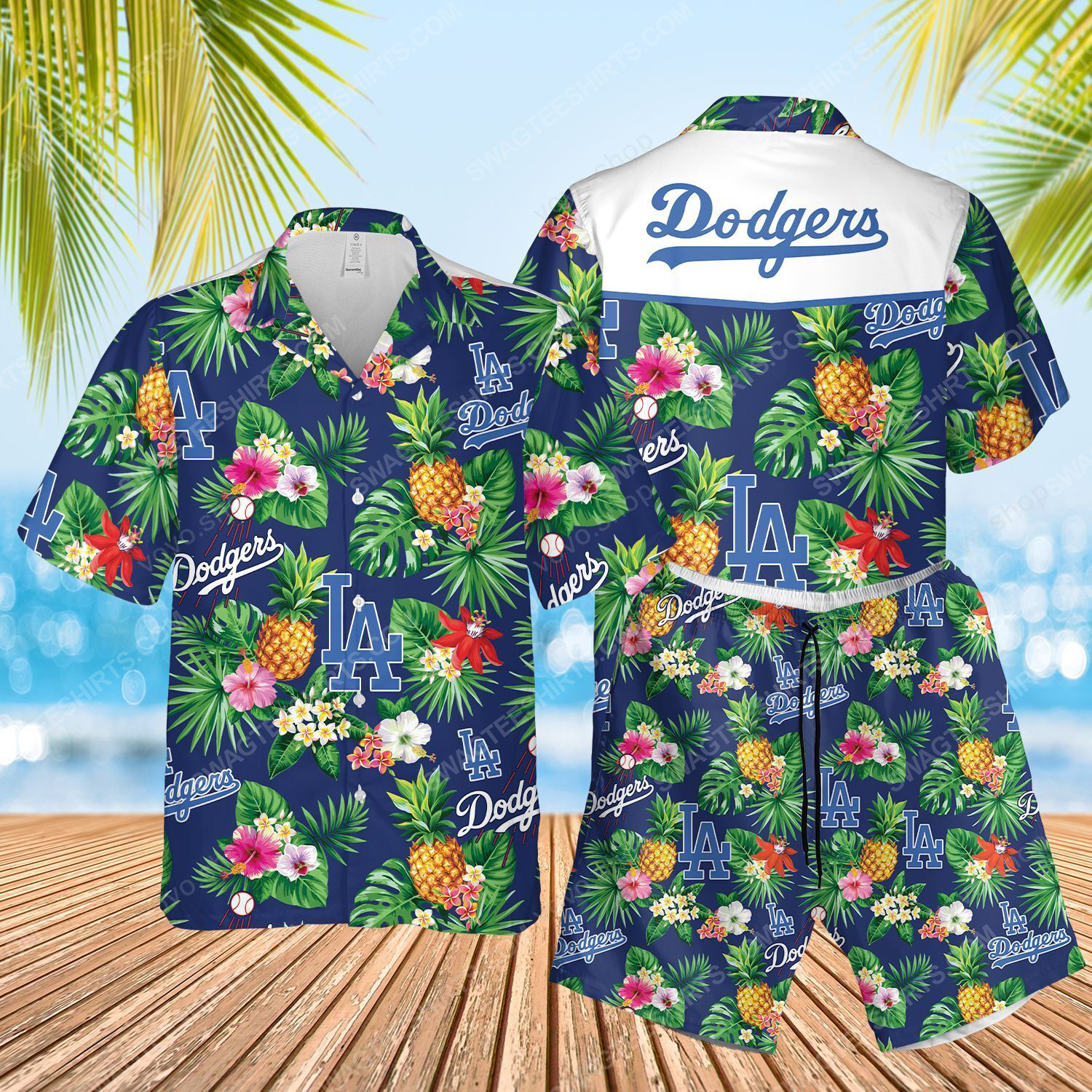 The Los Angeles Dodgers Full Printed Hawaiian Shirt The Los Angeles Dodgers Full Printed Hawaiian Shirt