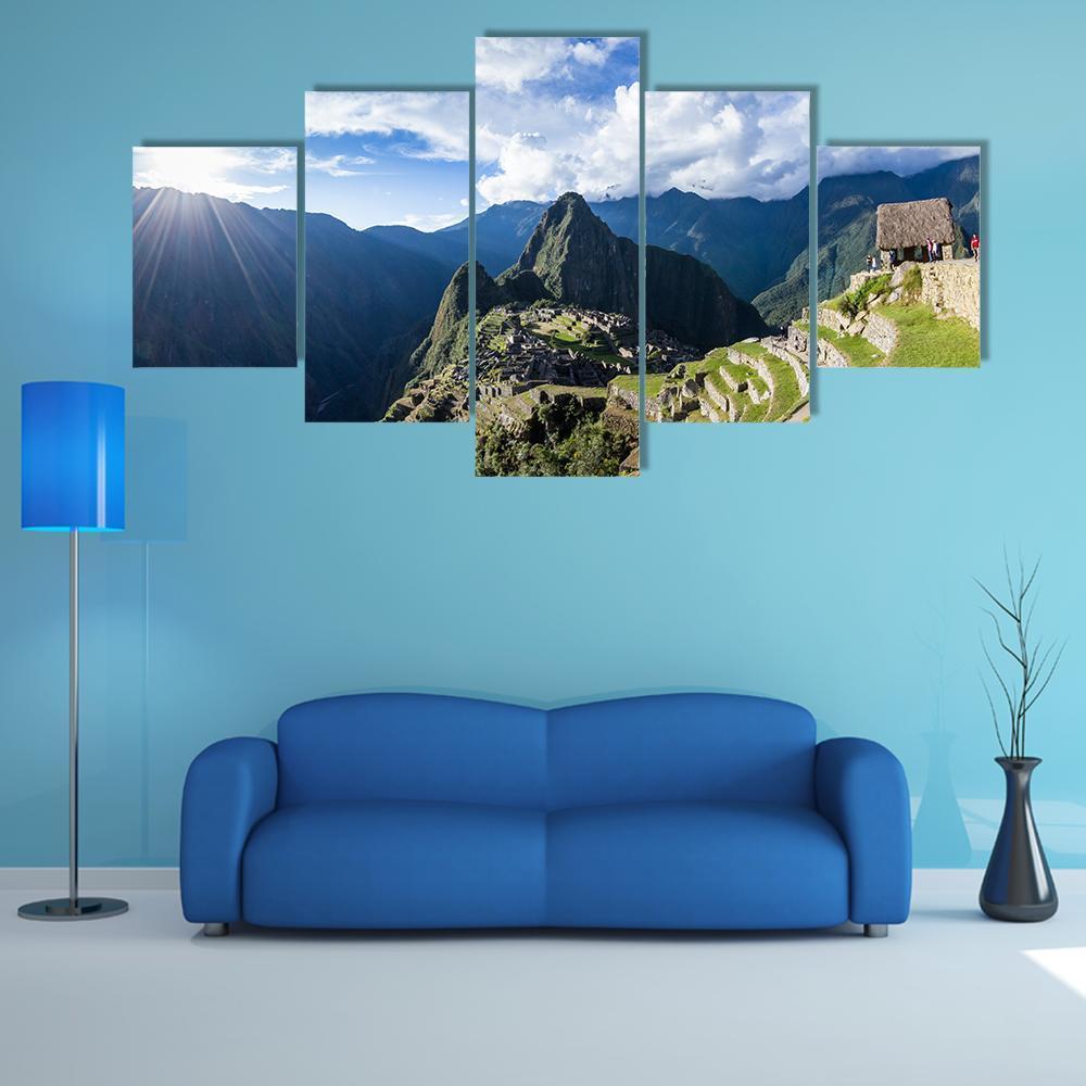 The Lost City Of The Incas Or Machu Pichu - Nature 5 Panel Canvas Art Wall Decor The Lost City Of The Incas Or Machu Pichu - Nature 5 Panel Canvas Art Wall Decor