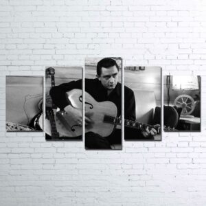 The Man In Black B&W - Movie 5 Panel Canvas Art Wall Decor