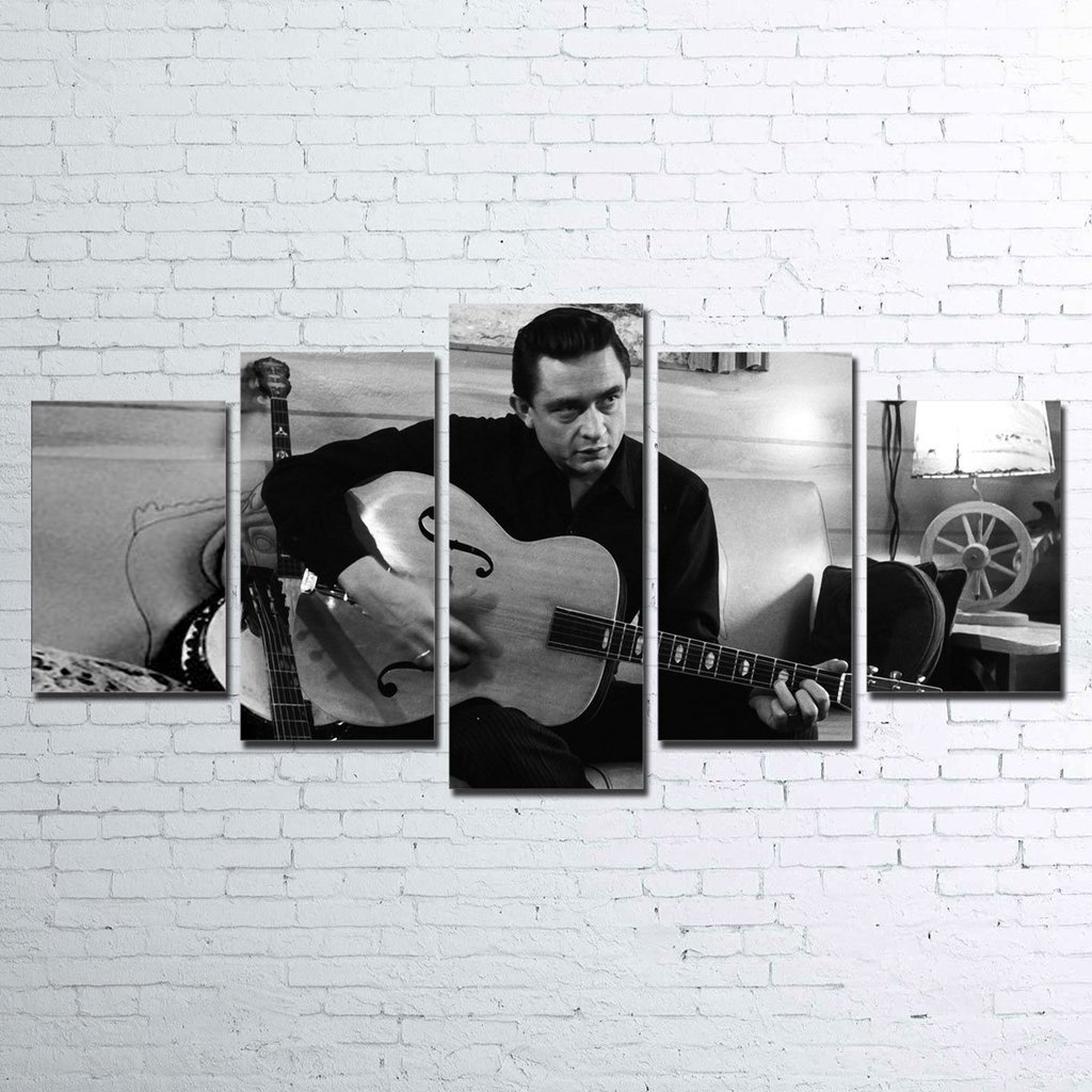 The Man In Black B&W - Movie 5 Panel Canvas Art Wall Decor The Man In Black B&W - Movie 5 Panel Canvas Art Wall Decor