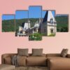 The Massandra Palace In Summer Day - Nature 5 Panel Canvas Art Wall Decor