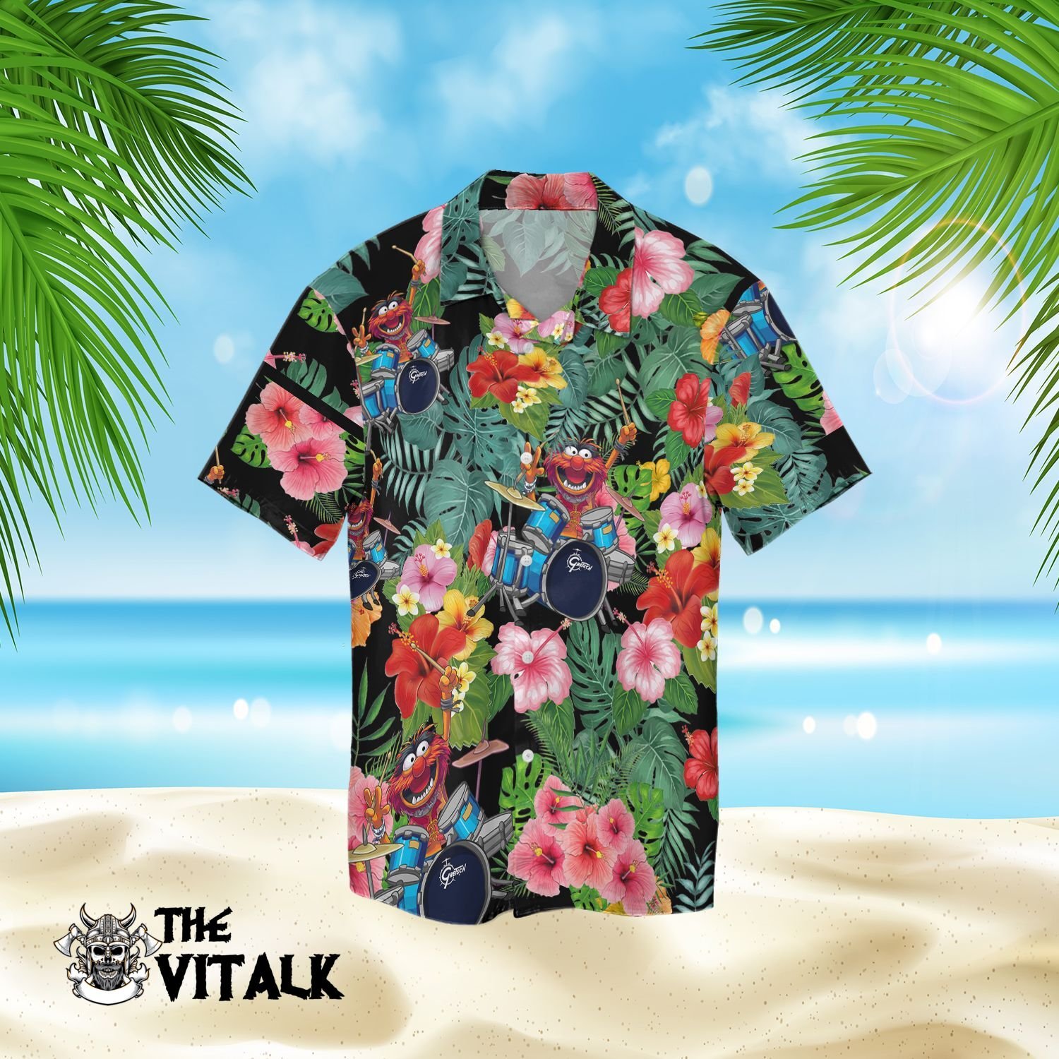 The Muppet Anime Play Drum Hawaiian Shirt The Muppet Anime Play Drum Hawaiian Shirt