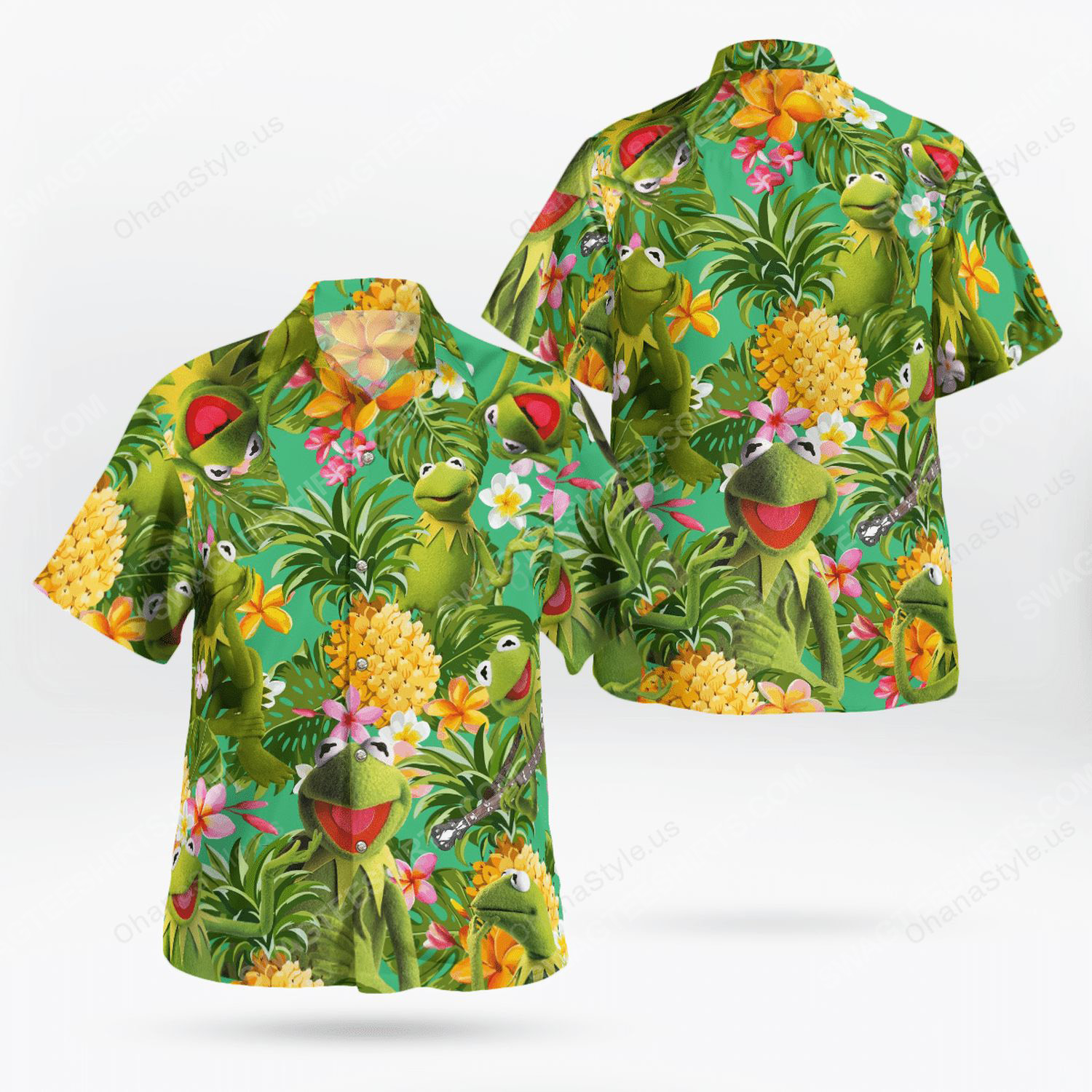The Muppet Show Kermit The Frog Tropical Hawaiian Shirt The Muppet Show Kermit The Frog Tropical Hawaiian Shirt