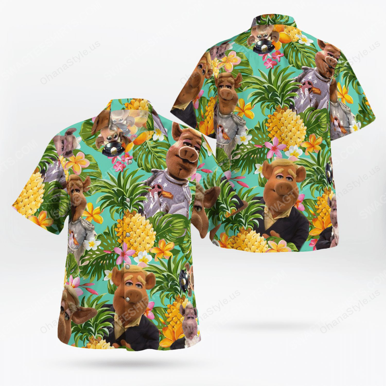 The Muppet Show Link Hogthrob Tropical Hawaiian Shirt The Muppet Show Link Hogthrob Tropical Hawaiian Shirt