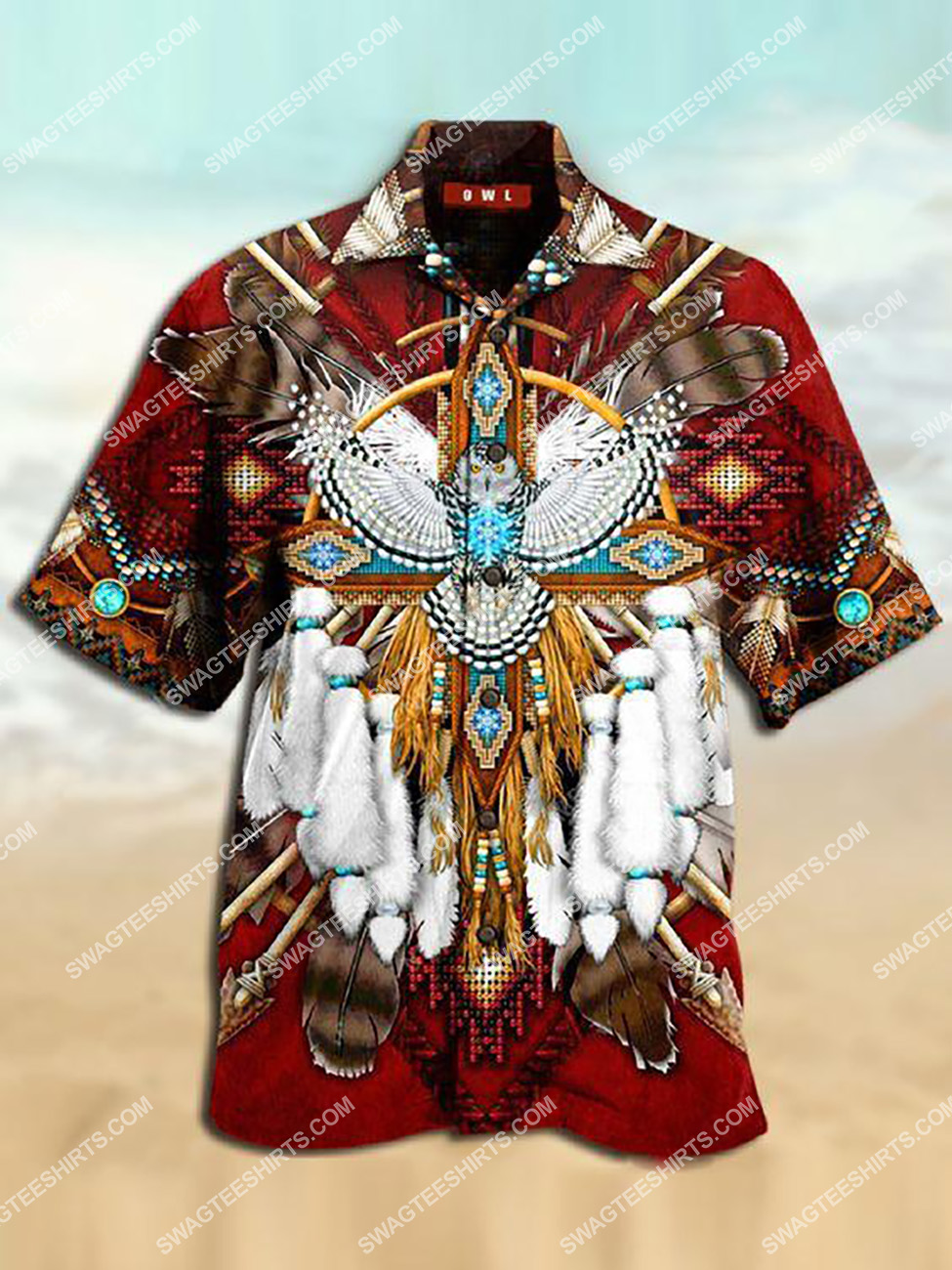 The Native American Owl All Over Printed Hawaiian Shirt The Native American Owl All Over Printed Hawaiian Shirt