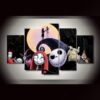 The Nightmare Before Christmas Jack Skellington 02 - Halloween Movie 5 Panel Canvas Art Wall Decor