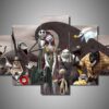 The Nightmare Before Christmas Jack Skellington 04 - Halloween Movie 5 Panel Canvas Art Wall Decor
