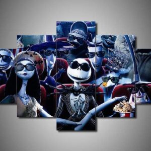 The Nightmare Before Christmas Jack Skellington 05 - Halloween Movie 5 Panel Canvas Art Wall Decor