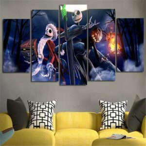 The Nightmare Before Christmas Jack Skellington 07 - Halloween Movie 5 Panel Canvas Art Wall Decor