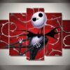The Nightmare Before Christmas Jack Skellington 08 - Halloween Movie 5 Panel Canvas Art Wall Decor