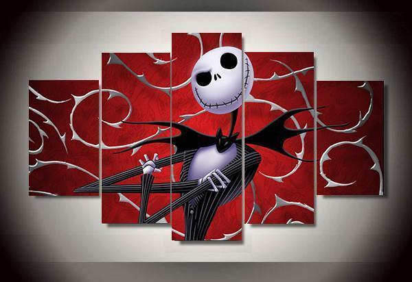 The Nightmare Before Christmas Jack Skellington 08 - Halloween Movie 5 Panel Canvas Art Wall Decor The Nightmare Before Christmas Jack Skellington 08 - Halloween Movie 5 Panel Canvas Art Wall Decor