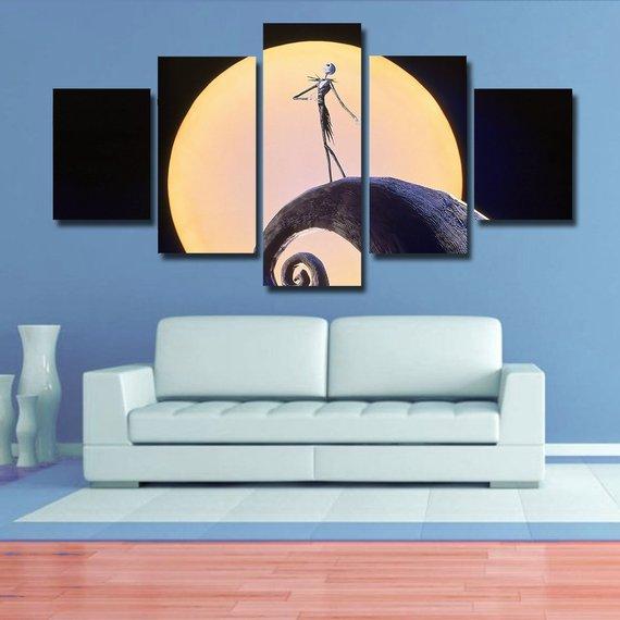 The Nightmare Before Christmas - Movie 5 Panel Canvas Art Wall Decor The Nightmare Before Christmas - Movie 5 Panel Canvas Art Wall Decor