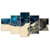 The Old Man Smoking - Abstract 5 Panel Canvas Art Wall Decor