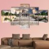 The Palau Nacional Situated In Barcelona - Nature 5 Panel Canvas Art Wall Decor