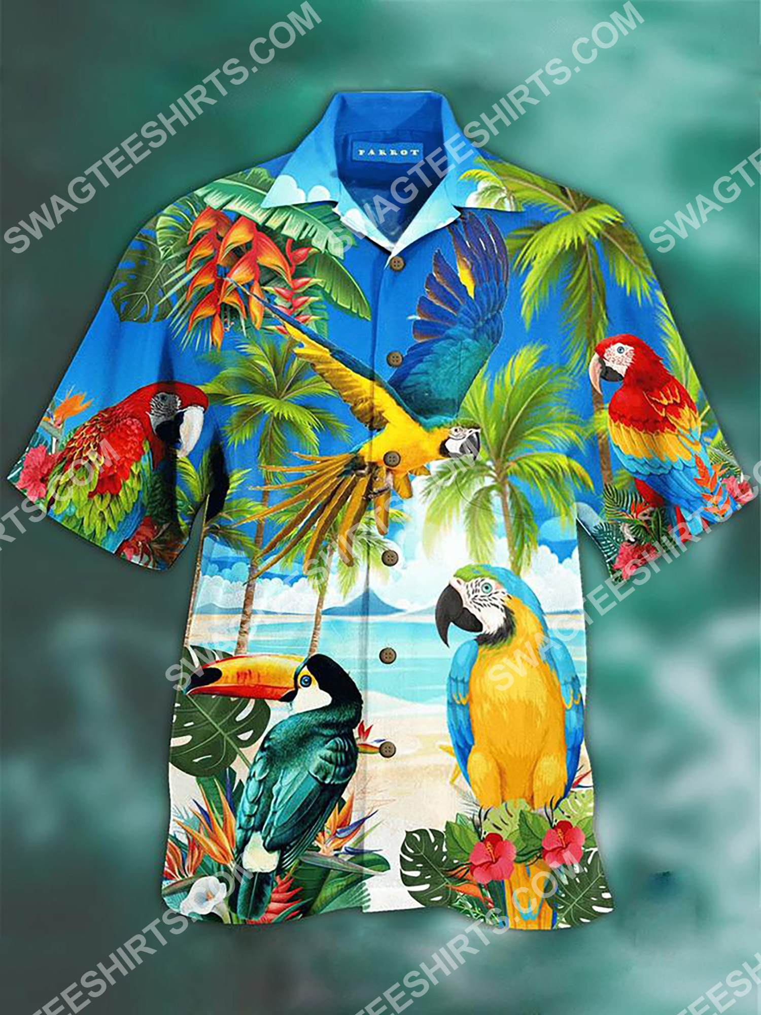 The Parrots Tropical All Over Printing Hawaiian Shirt The Parrots Tropical All Over Printing Hawaiian Shirt