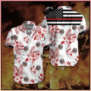 The Red Line Flag Firefighter Hawaiian Shirt