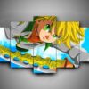 The Seven Deadly Sins/Nanatsu No Taizai 1 - Anime 5 Panel Canvas Art Wall Decor