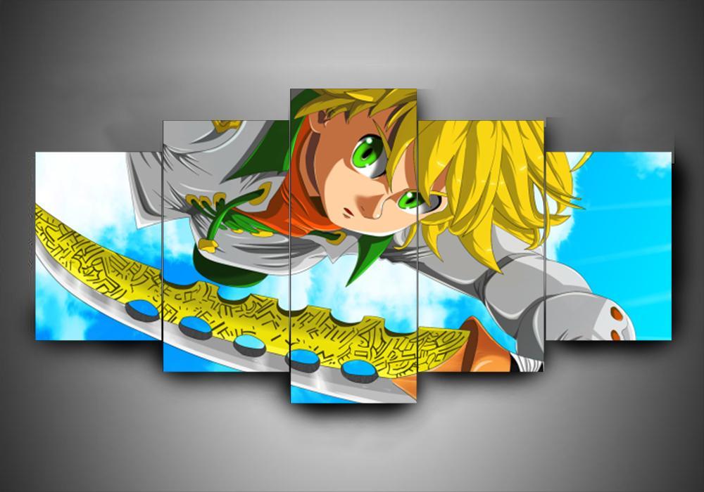 The Seven Deadly Sins/Nanatsu No Taizai 1 - Anime 5 Panel Canvas Art Wall Decor The Seven Deadly Sins/Nanatsu No Taizai 1 - Anime 5 Panel Canvas Art Wall Decor
