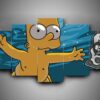 The Simpsons 2 - Cartoon 5 Panel Canvas Art Wall Decor