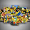 The Simpsons 3 - Cartoon 5 Panel Canvas Art Wall Decor