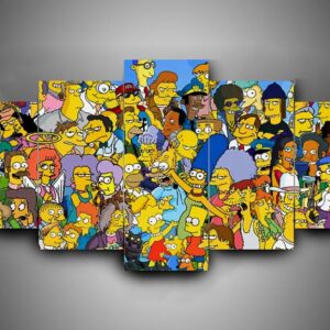 The Simpsons 3 - Cartoon 5 Panel Canvas Art Wall Decor