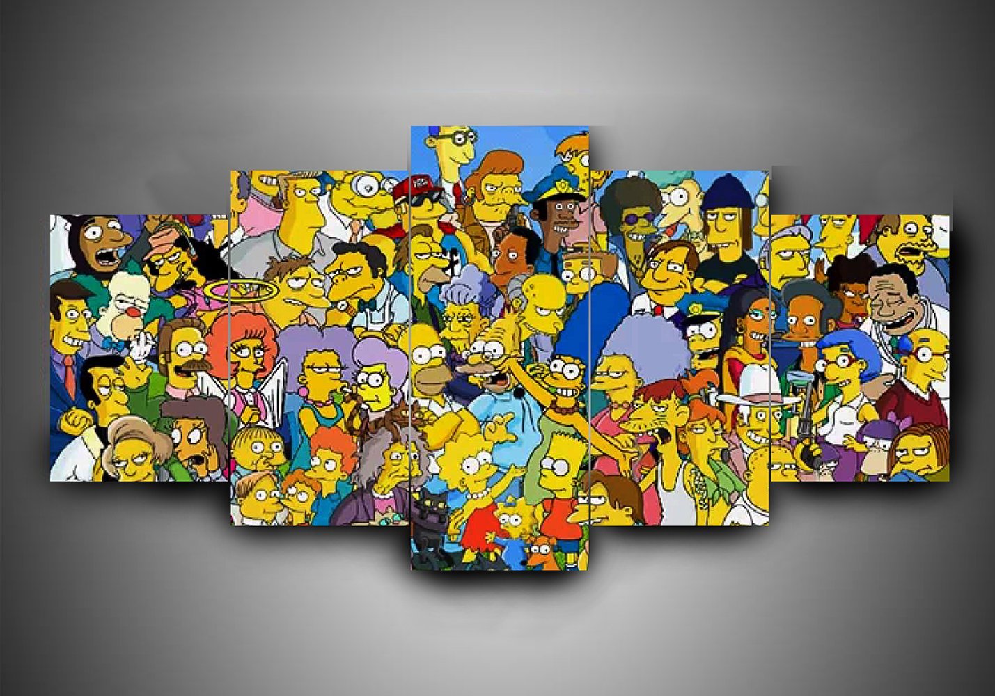The Simpsons 3 - Cartoon 5 Panel Canvas Art Wall Decor The Simpsons 3 - Cartoon 5 Panel Canvas Art Wall Decor
