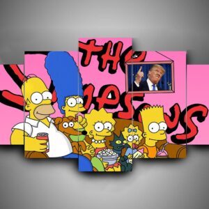 The Simpsons 4 - Cartoon 5 Panel Canvas Art Wall Decor